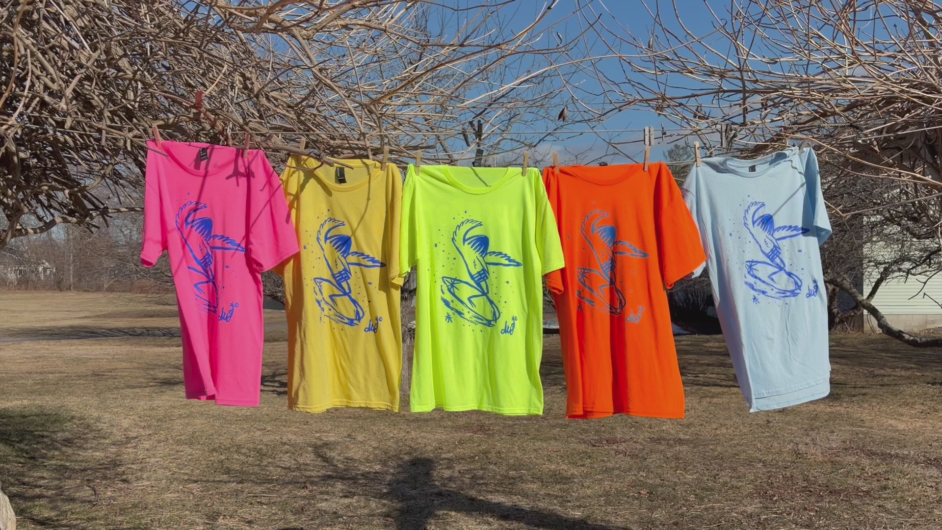 Blue Bird Soul Surfer T-shirt - Neon Pink